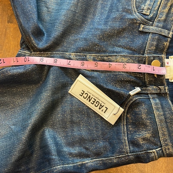 L’AGENCE shiny French slim jeans with gold glitter - Picture 7 of 14